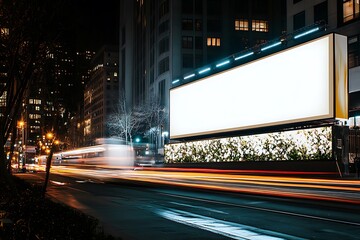 White mockup advertising billboard in subway station