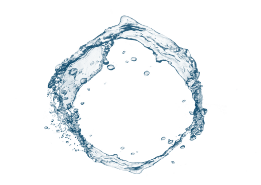 青い波と水しぶきの輪