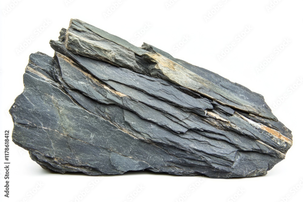 Poster isolated fine-grained slate rock: a solid element for construction and architectural design