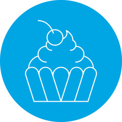 Cream Cupcake icon single vector illustration