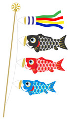 こいのぼりと吹き流し