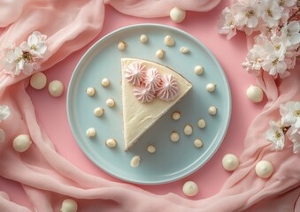 Elegant Dessert Table for National White Chocolate Cheesecake Day and Easter Celebrations