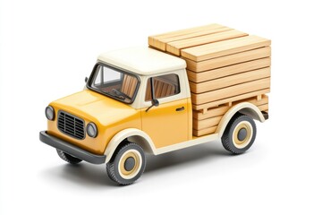 Fototapeta premium 3D Cargo Truck Isolated for Business Use, Featuring a Commercial Vehicle Design Perfect for Carriers