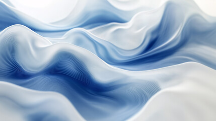 Naklejka premium abstract white background, wavy abstract blue lines in wave shape, data flow concept, white background and blue wave flow