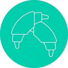 Crossiant I icon single vector illustration