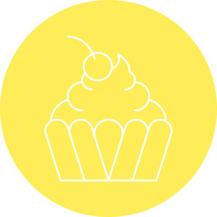 Cream Cupcake icon single vector illustration