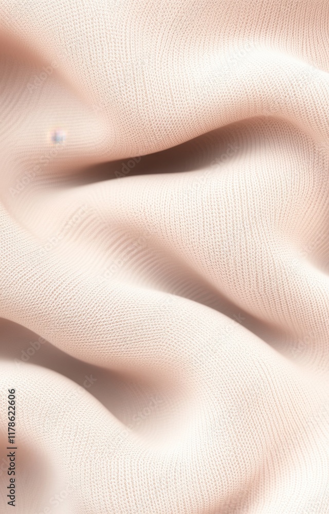 Poster a close-up of soft, flowing fabric with gentle waves and a light, neutral color, creating a sense of