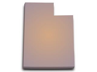 3d Utah map. 3d Map of Utah state with color. United State of America, US, United State