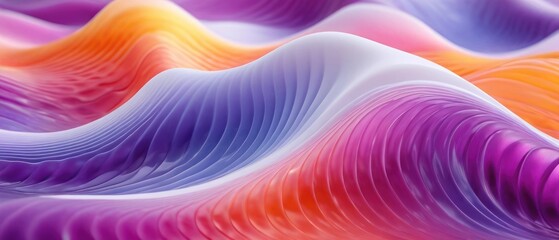 Obraz premium A vibrant abstract background featuring colorful flowing waves and curves in shades of pink, purple, and blue with a smooth, textured design