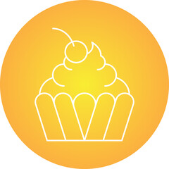Cream Cupcake icon single vector illustration