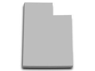 3d Utah map. 3d Map of Utah state with color. United State of America, US, United State