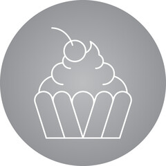 Cream Cupcake icon single vector illustration