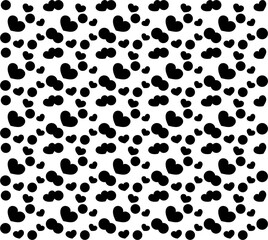 Vector seamless retro pattern, polka dot with hearts. Can be used for wallpaper, pattern fills, web page background,surface textures