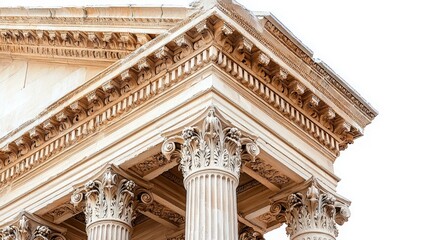 Obraz premium Ancient Greek Architecture Temple Columns Corinthian Capital Detail
