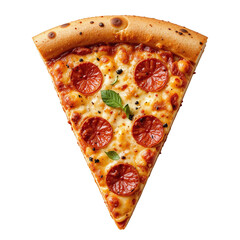 Appetizing Slice of Pepperoni Pizza Transparent Background