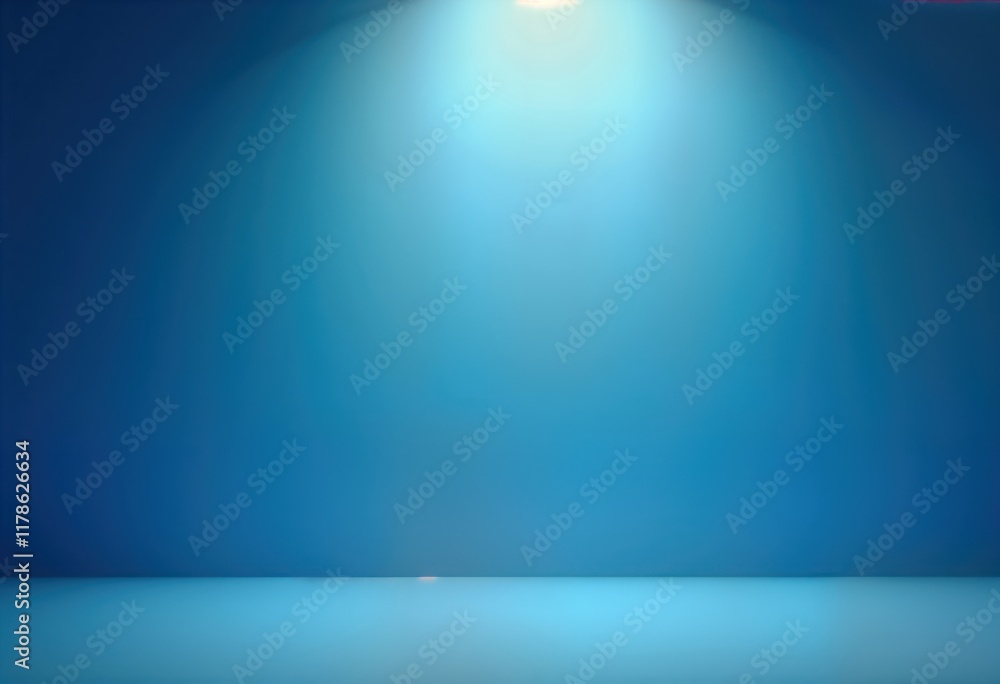 Poster empty blue room with gradient background. spotlight illuminates space. ideal for products designs. 3