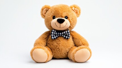 Cute Brown Teddy Bear on White Background
