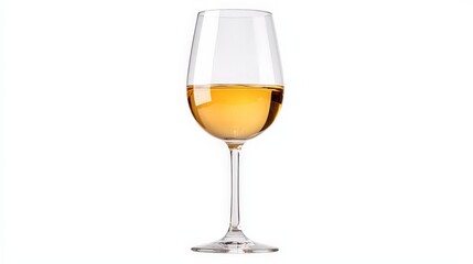 Isolated Glass of White Wine on a White Background