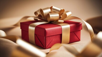 gift box on a red