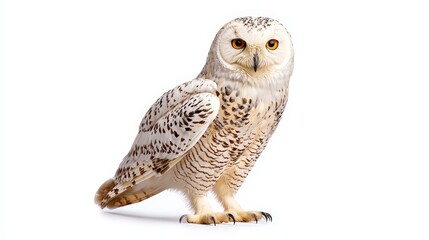 Naklejka premium Majestic Polar Owl Isolated on White Background