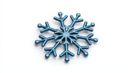 Fototapeta premium Isolated Blue Snowflake on White Background