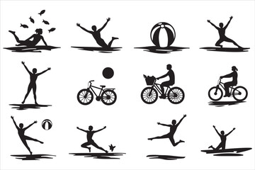 Summer Vacation Silhouette Vector Pack