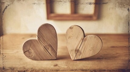 heart on wooden background