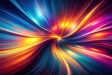 Obraz premium Modern digital art: a 3D rendered, gradient half-tone background, evoking long exposure photography and futuristic design.