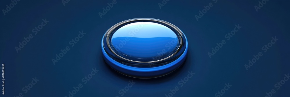 Poster glossy blue next button illustration for website navigation in 3d style