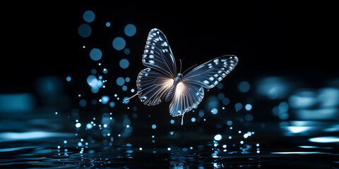 butterfly on black background