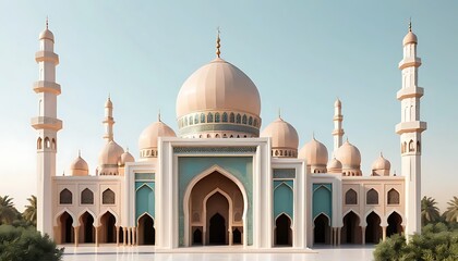 Elegant Mosque Architecture Under a Clear Sky