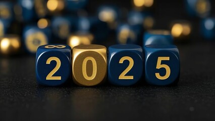2025 New Year in Cube Dice Shape, Embracing a Lucky Year Filled with Opportunities, Growth, and Exciting New Adventures Ahead
