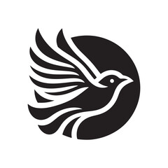 Obraz premium Black bird icon vector silhouette Design Isolated on white background