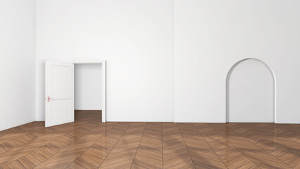 Empty room with Wall Background. 3D illustration, 3D rendering	
