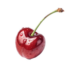 A cherry On white background