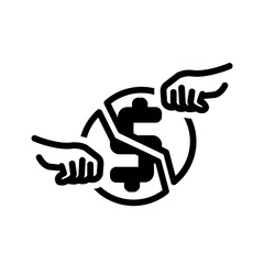 Vector solid black icon for Profit sharing
