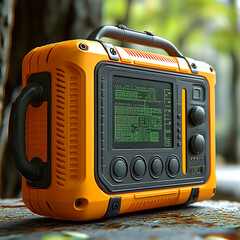 Futuristic Portable Gadget: A Cyberpunk-Style Electronic Device with a Modern Interface