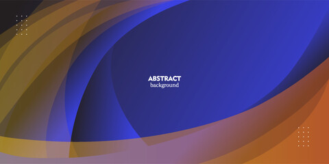 Simple blue and orange geometric business banner design. Creative banner design with curved shape. Simple horizontal banner. Vector Eps10