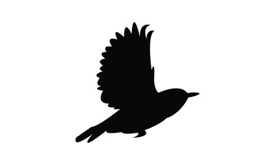 Flying Warbler Bird Silhouette Design  And Vector Illustration. 