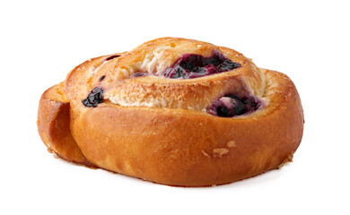 Soft blueberry pastry with a golden crust displayed on a clean surface