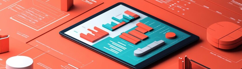 Leveraging performance analytics flat design top view tech-driven solutions theme animation vivid