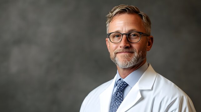 Portrait of a mature,well-dressed businessman with gray hair and a beard,wearing glasses and conveying a sense of authority,experience,and intellectual focus. He appears to be a successful.