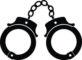 handcuff silhouette vector, handcuff icon vector illustration