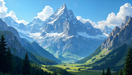 swiss mountains  Generative AI	