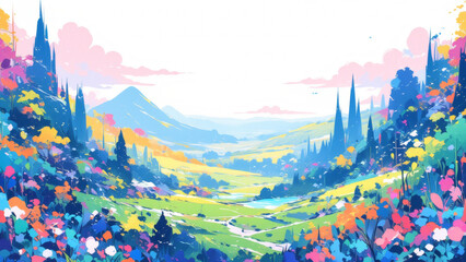 Fototapeta premium anime wallpaper abstract illustration background