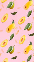 Pastel Pink Mango Abstract