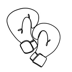 Boxing gloves continuous one line drawing