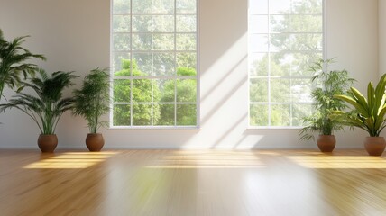 Spacious contemporary loft featuring elegant wooden flooring and modern design elements for a stylish living space.