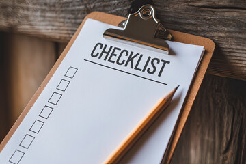 Clipboard with an empty checklist ready for tasks