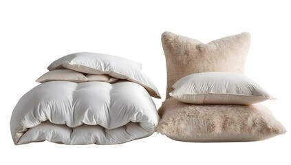 Luxurious Beige Bedding Set with Plush Throw Pillow